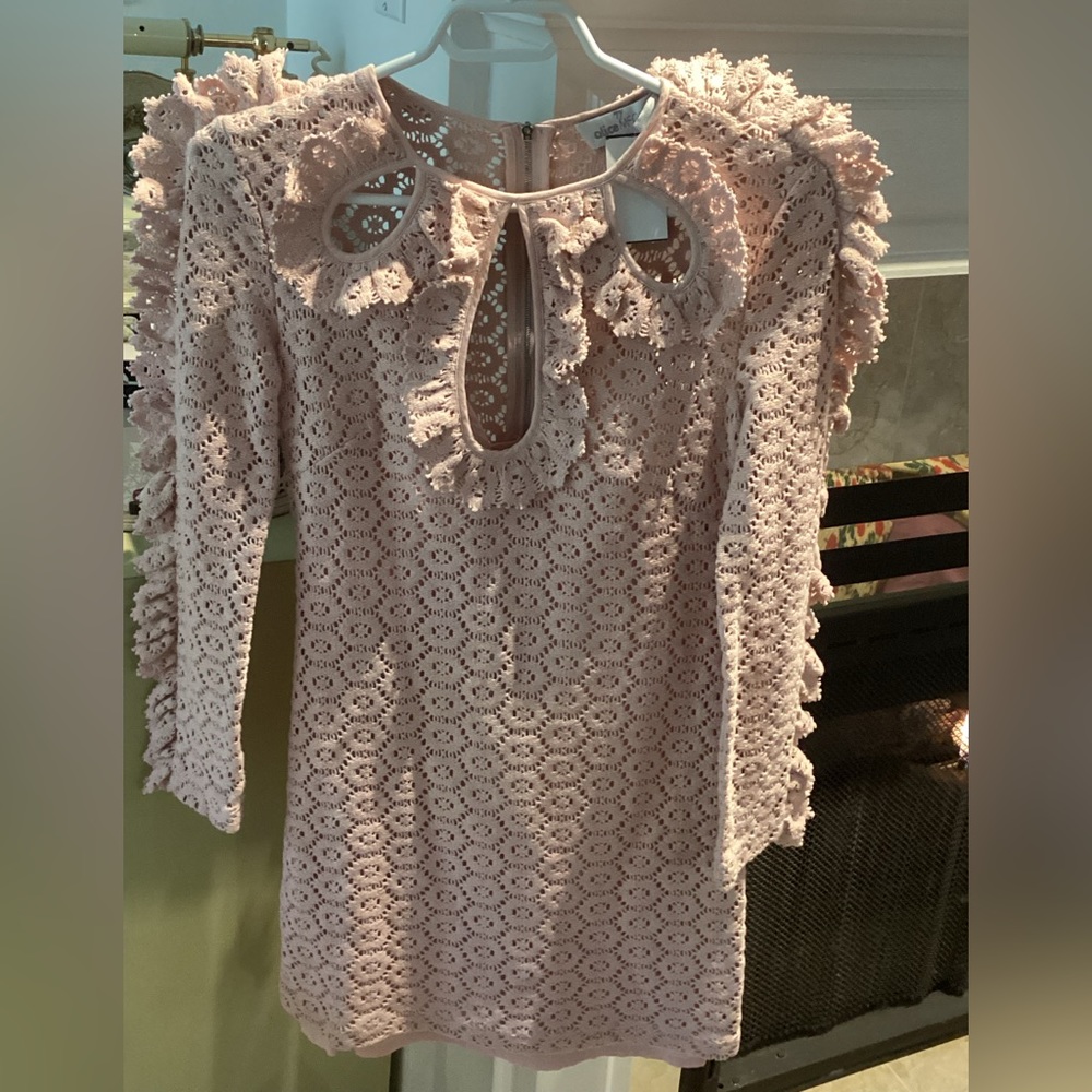 EUC Alice McCall pink lace/crotchet dress. Size 4. - Picture 2 of 5